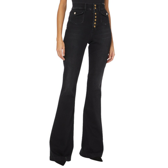 Versace Jeans Couture - Flare Jeans - Svart - Dam - Storlek: W30,W28,W25,W27,W29,W26