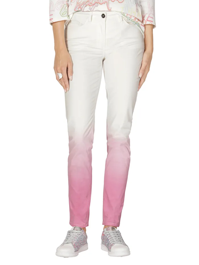 Jeans med fin färgövergång AMY VERMONT Vit/Cerise