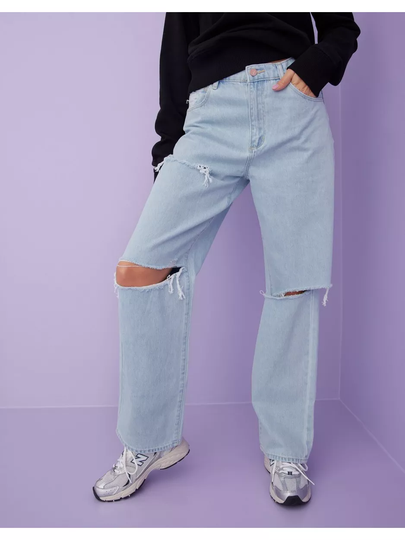 Abrand Jeans A Slouch Jeans Bleached Stone Rip Boyfriend jeans Denim