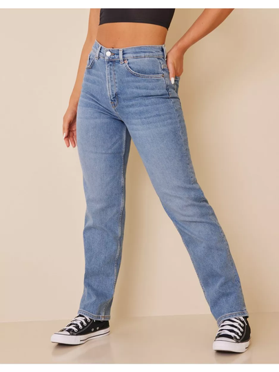 Selected Femme Slfmarie Hw Straight Mid Blu Jean U High waisted jeans Medium Blue Denim