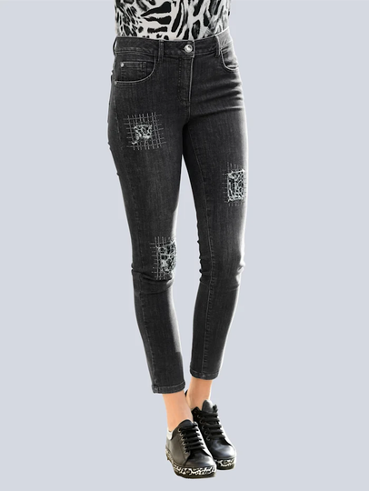 Jeans med dekorativa detaljer Alba Moda Grey