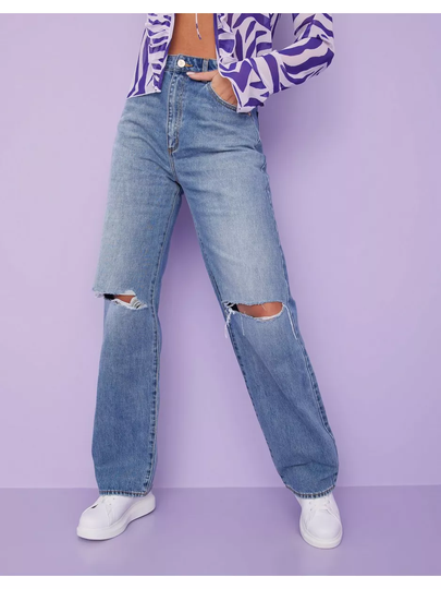Abrand Jeans A Carrie Jean Amelia Rip High waisted jeans Denim