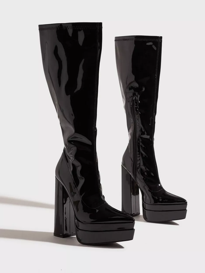 Public Desire - Stövletter - Black patent - End Game - Boots & Kängor