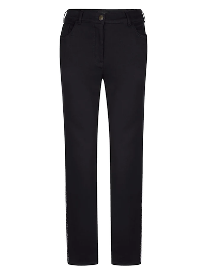 Jeans med glittrande stenar i sidorna MIAMODA Black
