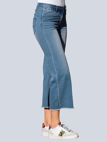 Jeans i culottemodell Alba Moda Blue bleached
