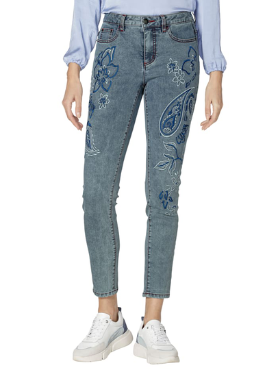 Jeans med blommönster AMY VERMONT Blå