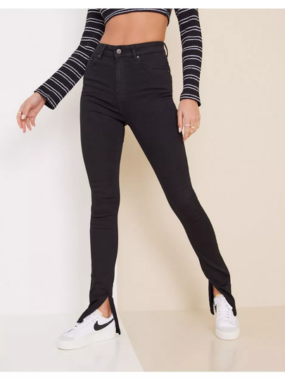 NLY Trend Superstretch Slit Long Jeans Skinny jeans Svart
