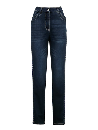 Jeans med moderiktiga nitar i sidan MIAMODA Dark blue