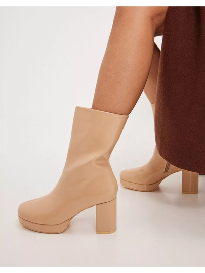 NLY Shoes Perfect Platform Boot Stövletter Cream