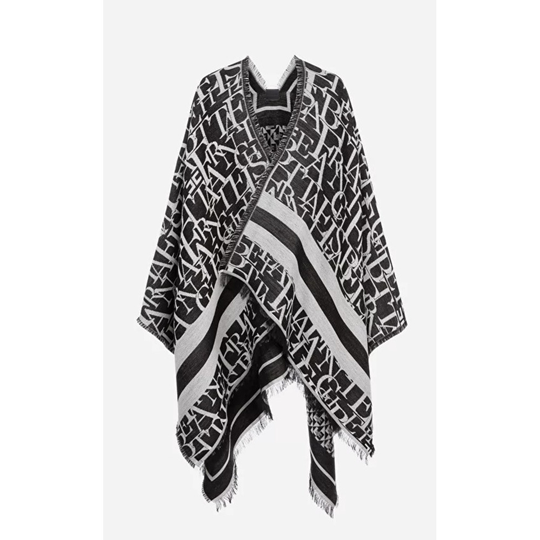 Elisabetta Franchi - Capes och Ponchos - Grå - Dam - Storlek: ONE Size