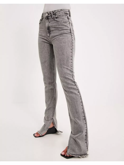 NLY Trend High Waist Stretch Slit Jeans High waisted jeans Stone Grey