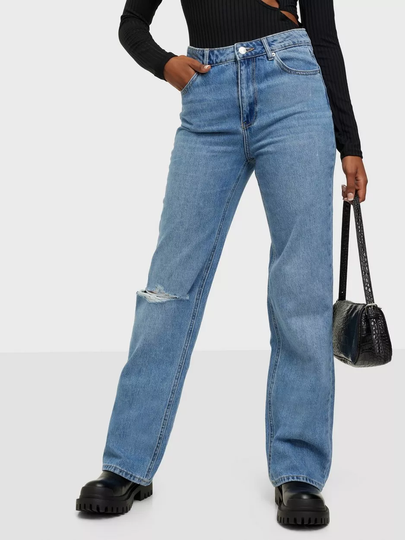 Vero Moda - Boyfriend jeans - Medium Blue Denim - Vmkithy Hr Loose Str Destroy Jeans - Jeans