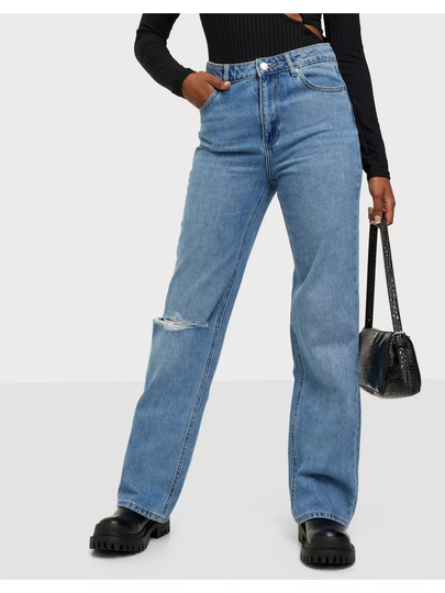 Vero Moda Vmkithy Hr Loose Str Destroy Jeans Boyfriend jeans Medium Blue Denim