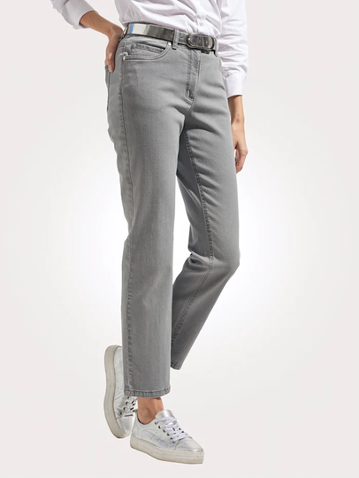 Jeans i sportig 5-ficksmodell MONA Grå