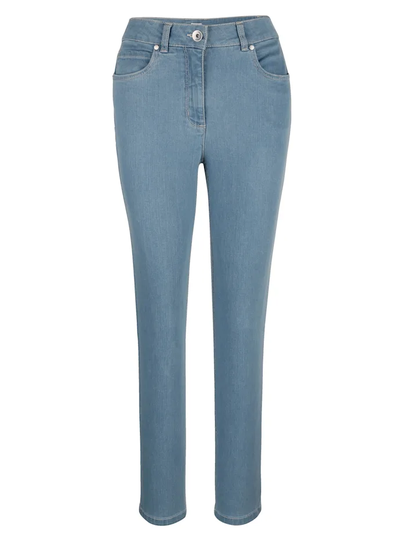 Jeans i skönt tvärelastisk material MONA Ljusblå