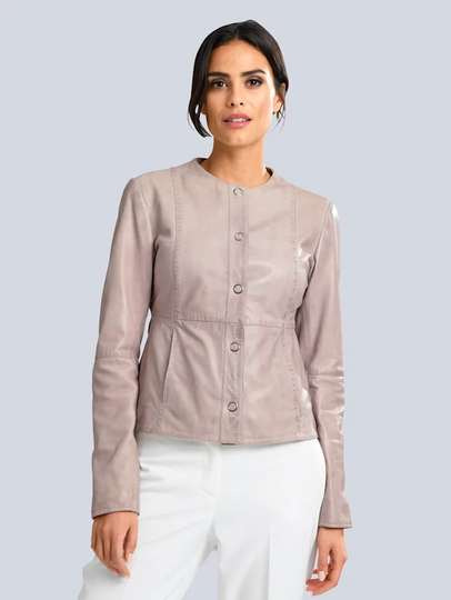 Skinnjacka av nappaskinn Alba Moda Beige