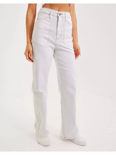 Pieces Pcnoah Ultra Hw Wide Jeans Bc High waisted jeans Antique White Beige Treads