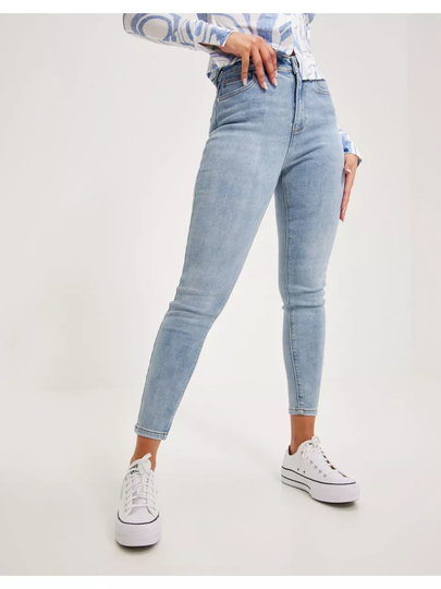 Only Onlmila Hw Sk Ank Jeans BJ13502-1 Slim fit jeans Ljus Blå