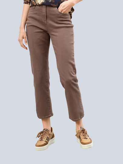 Jeans med diskret tvättning Alba Moda Brun