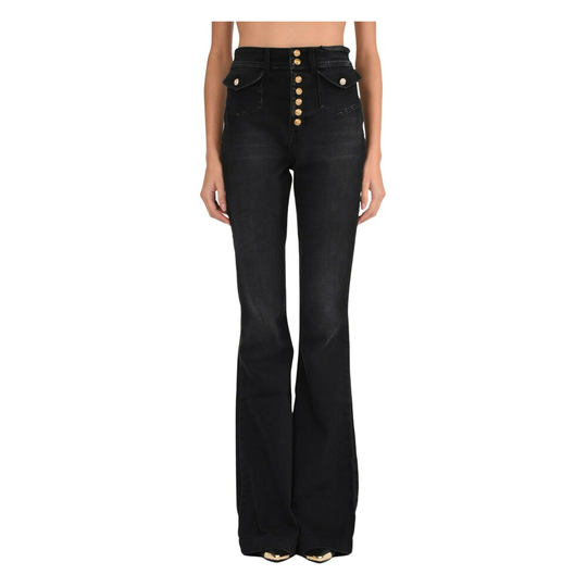 Versace Jeans Couture - Flare Jeans - Svart - Dam - Storlek: W28,W26,W27
