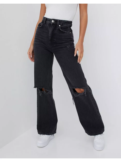 Gina Tricot Idun wide jeans Wide leg jeans Offblack