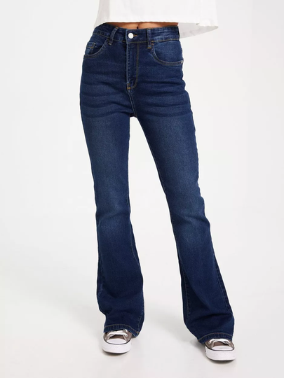 Denim Project - Flare jeans - Dark Blue - Dpwcaro Flared Jeans - Jeans