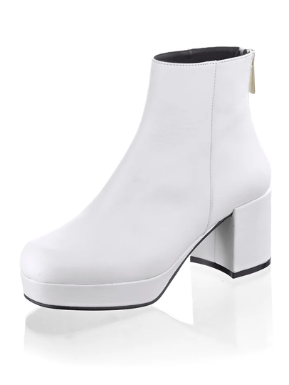 Kängor av nappaskinn Alba Moda Vit