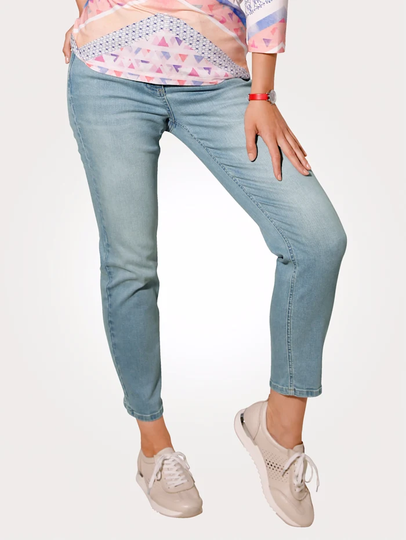Jeans i 7/8-längd med avsmalnande ben MONA Ljusblå