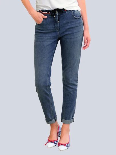 Jeans i trendig joggermodell Alba Moda Dark blue