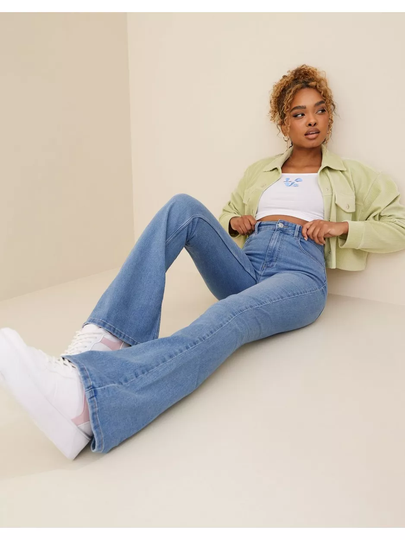 Pieces Pcpeggy Flared Hw Jeans Lb Noos Bc Flare jeans Light Blue Denim