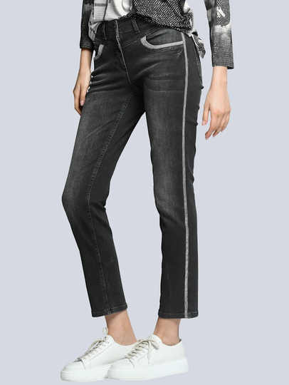 Jeans i 5-ficksmodell Alba Moda Grey