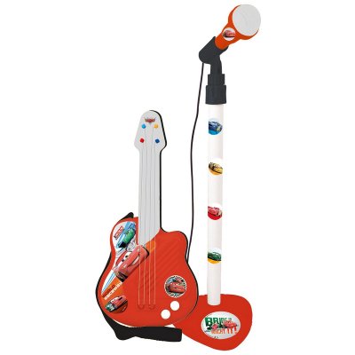 Musikalisk Leksak Cars Mikrofon Röd Gitarr för barn