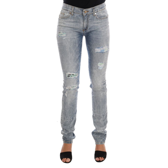Versace Jeans Couture - Skinny Jeans - Blå - Dam - Storlek: W26,W25