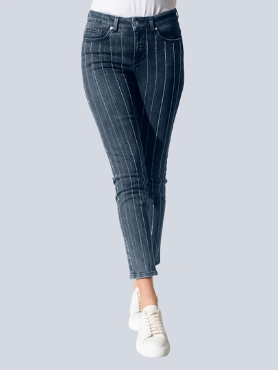 Jeans med prydnadsstenar Alba Moda Blå