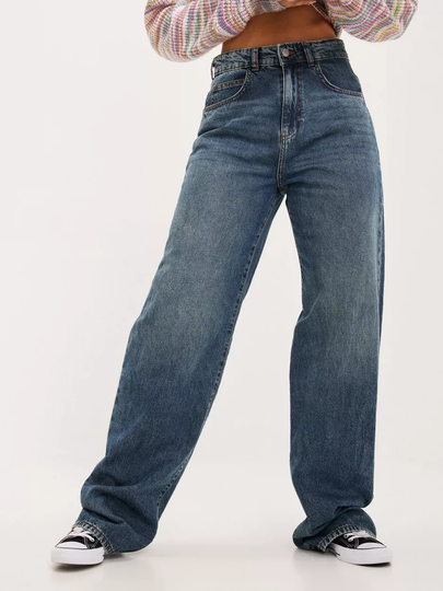 Noisy May - Baggy jeans - Medium Blue Denim - Nmjosie Hw Baggy 90S Jeans AZ218MB - Jeans