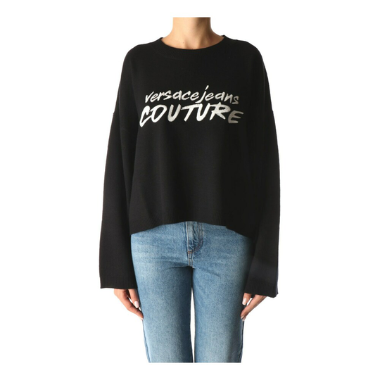Versace Jeans Couture - Stickade tröjor & koftor - Svart - Dam - Storlek: M,S