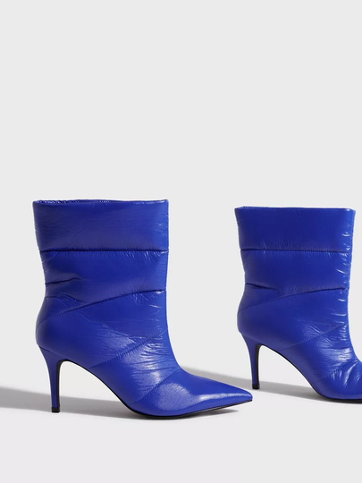 NLY Shoes - Stövletter - Blå - Puffed Heel Boot - Boots & Kängor