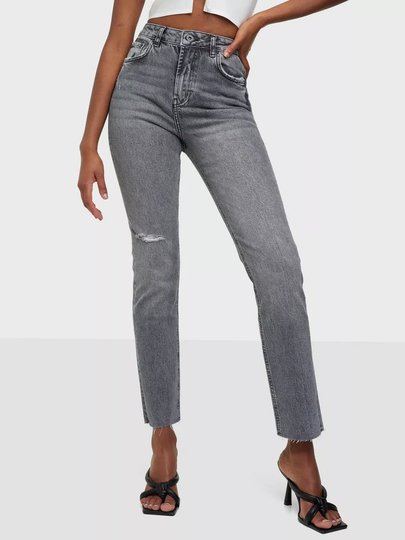 Pieces - Straight jeans - Grey Denim - Pceda Hw Straight Jeans Grey Bc - Jeans