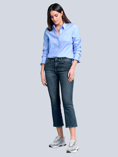 Jeans med lätt utställda benslut Alba Moda Blå