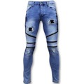 Stuprörsjeans True Rise Biker Jeans Ripped Skinny Fit