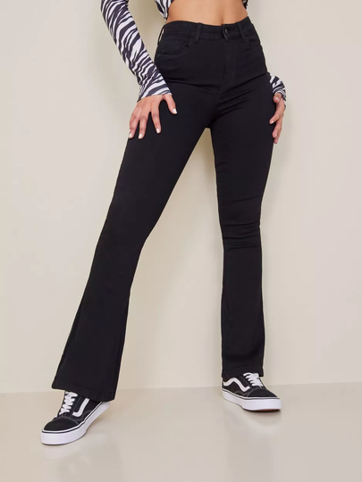 Noisy May Nmsallie Hw Flare Jeans VI023BL Noo Flare jeans Black