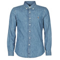 Skjortor med långa ärmar Polo Ralph Lauren CHEMISE CINTREE SLIM FIT EN JEAN DENIM BOUTONNE LOGO PONY PLAYER