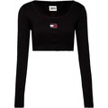 Långärmade T-shirts Tommy Jeans CAMISETA NEGRA MUJER DW0DW13496