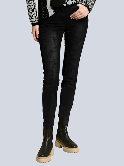 Jeans med batchprint Alba Moda Grey