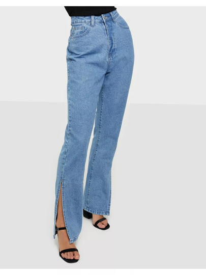 Missguided Extreme Split Jeans Straight jeans Light Blue