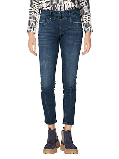 Jeans med dekornitar AMY VERMONT Blue stone