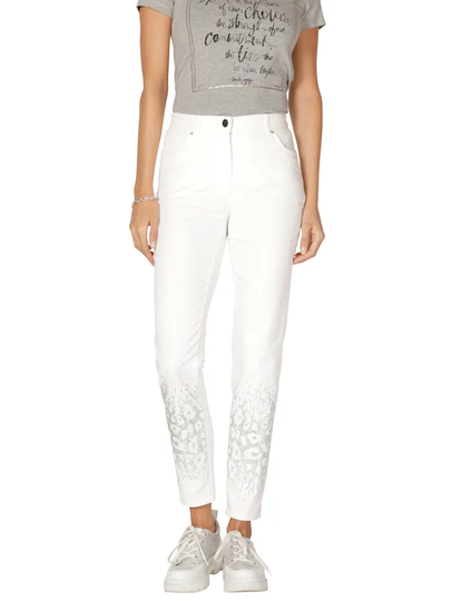Jeans med strasstenar AMY VERMONT Vit