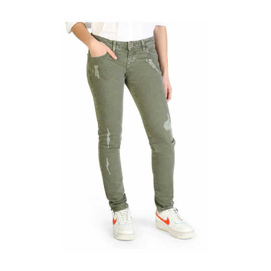 Carrera Jeans - Skinny Jeans - Grön - Dam - Storlek: M