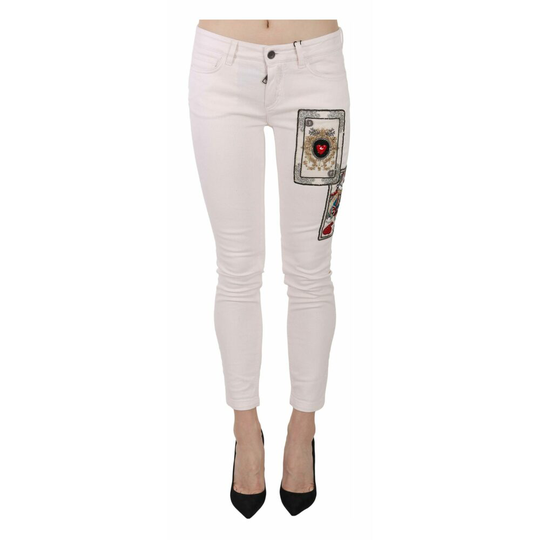 Dolce & Gabbana - Skinny Jeans - Vit - Dam - Storlek: Xs,2Xs