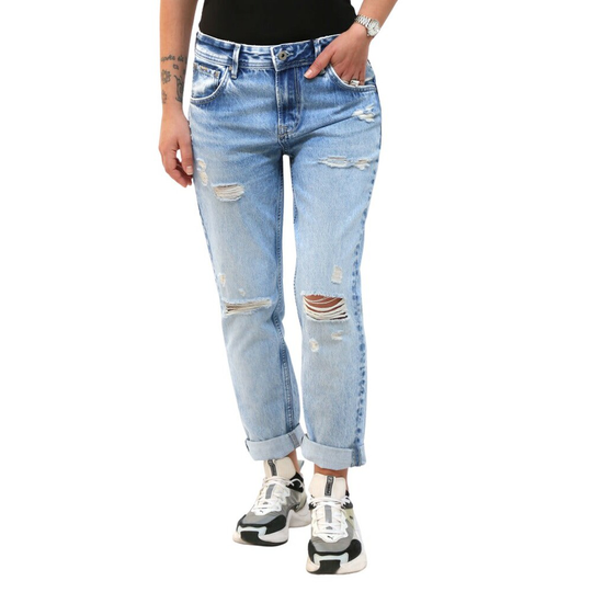 Pepe Jeans - Straight - Blå - Dam - Storlek: W27,W26,W28